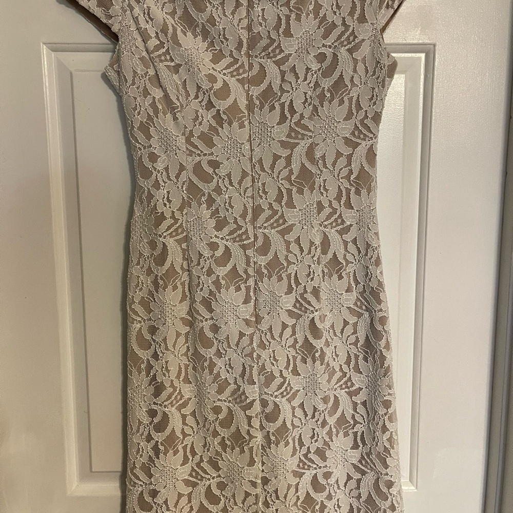 Eliza J Lace Midi Dress in Cream